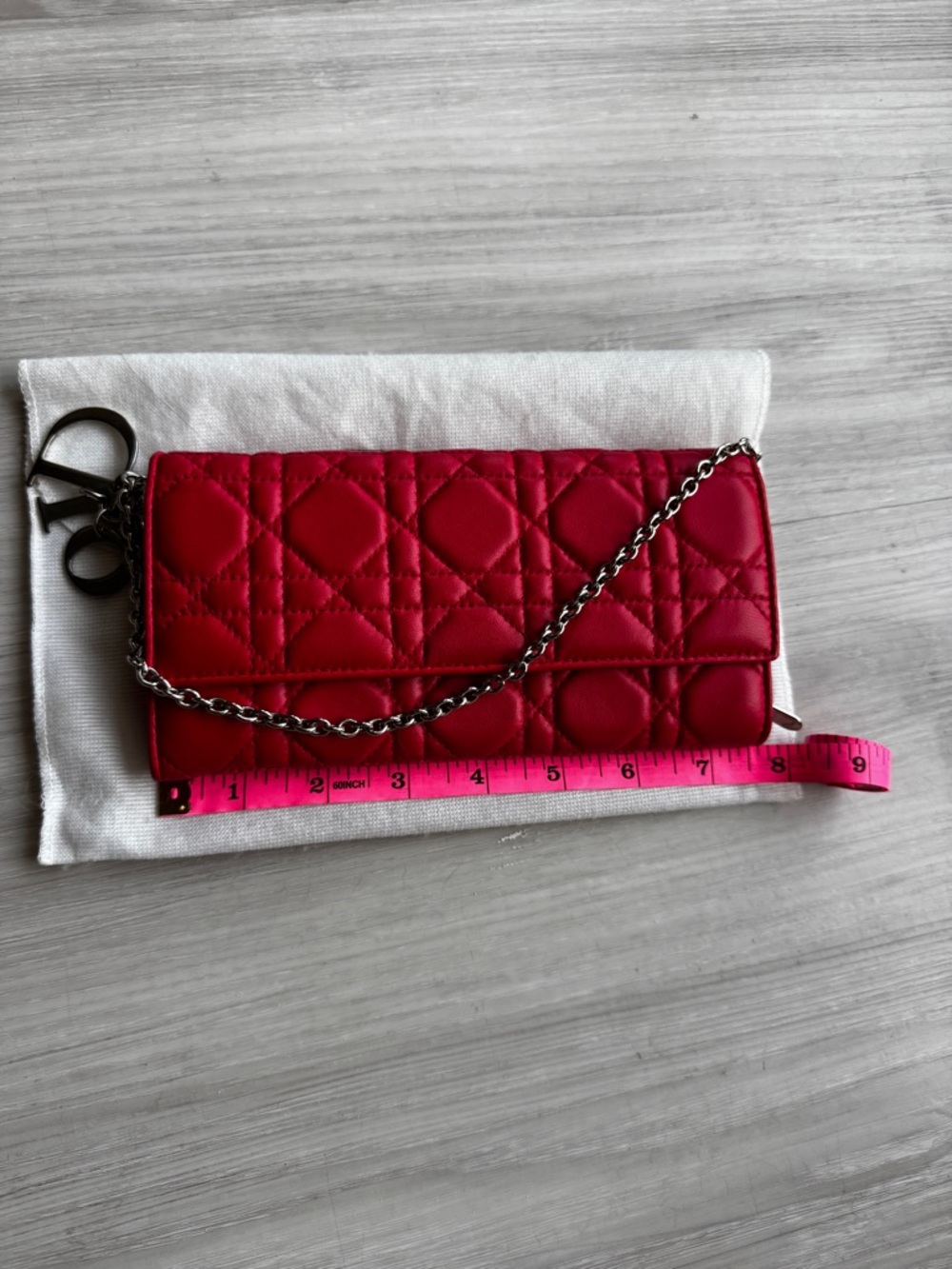 Dior Red Quilted Chain Mini Bag - Picture 2 of 7